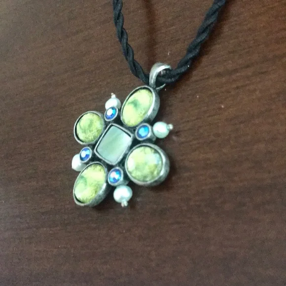 Lia Sophia pendant on black fabric cord - Picture 12 of 12